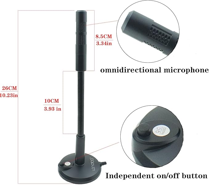3.5mm Male Microphone, Plug and Play Desktop Laptop gooseneck Microphone, Suitable for Games, Meetings, Recording, podcasts, Games, and Online Chat
