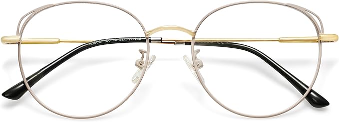 SOJOS Cat Eye Blue Light Blocking Glasses for Woman Hipster Metal Frame Womens Eyeglasses She Young SJ5027
