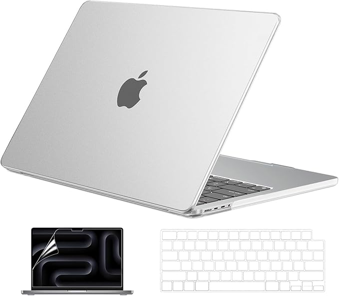 EooCoo Case Compatible with MacBook Pro 14 inch M5 2026-2021 M4 M3 M2 M1 Pro/Max Chip, Official Color-Matched Armor, Frosted Hard Shell Cases with Keyboard Cover, Screen Protector - Matte Transparent