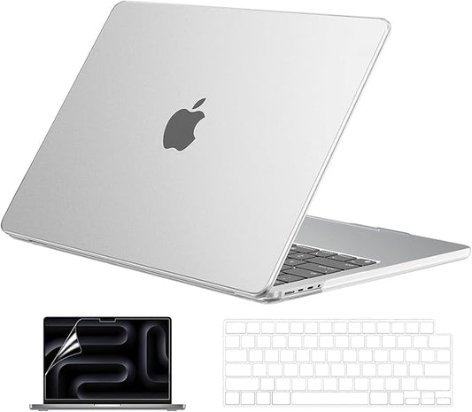 EooCoo Case Compatible with MacBook Pro 14 inch M5 2026-2021 M4 M3 M2 M1 Pro/Max Chip, Official Color-Matched Armor, Frosted Hard Shell Cases with Keyboard Cover, Screen Protector - Matte Transparent