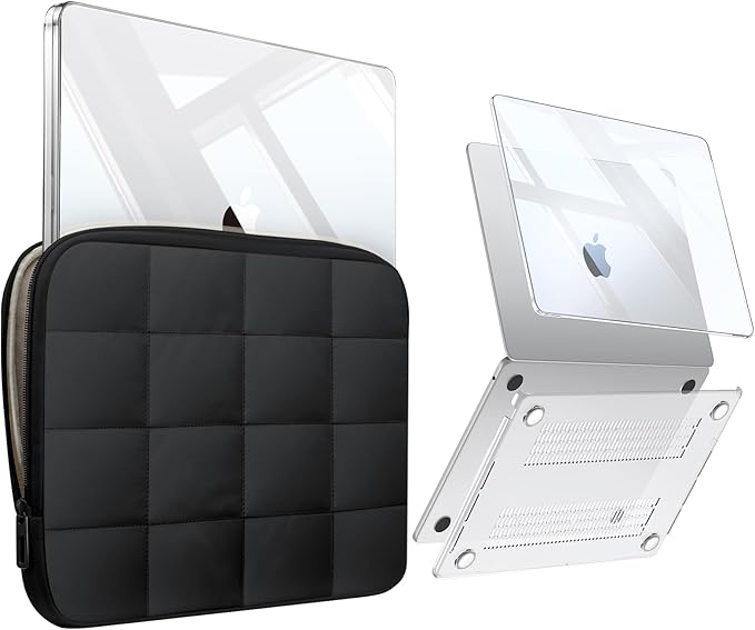 Fintie Case for MacBook Air 13 Inch A3449 A3240 A3113 A2681 (2022 2023 2024 2025 2026 Release) - Snap On Hard Shell Cover & Carrying Laptop Sleeve Bag for MacBook Air 13.6 Inch M2 M3 M4 M5 Chip, Black