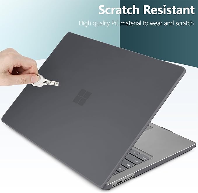 Batianda Premium Case for Microsoft Surface Laptop 13.8-inch Touchscreen 2024 (7th Edition) Lightweight Durable Scratch-Resistant, Easy Install, with Keyboard Cover & Screen Protector, Matte Black