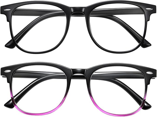 Okany Blue Light Blocking Glasses for Women Men Woman Black Computer Screen Filter Gaming Glasses Womens Mens 99.9% Blue Light Blocker Round Fashion Eye Glasses