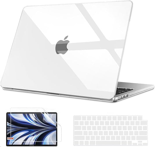 B BELK Compatible with MacBook Air 13 inch Case M5 2026 2025-2022 M4 M3 M2 A3449 A3240 A3113 A2681, Plastic Hard Shell+Keyboard Cover+Screen Protector for MacBook 13.6 inch Case, Clear