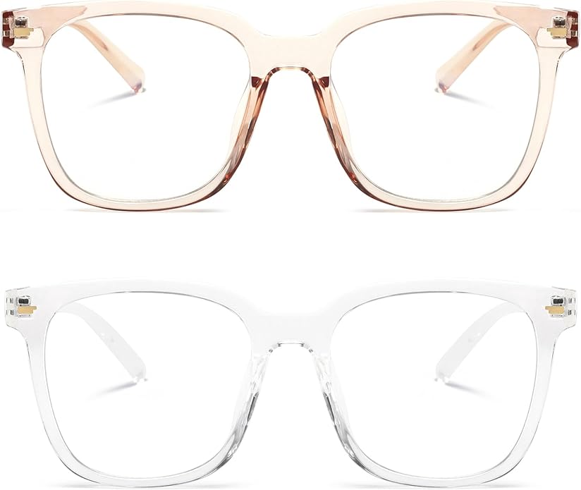PANNER Oversized Square Blue Light Blocking Glasses for Women Men Anti Glare Reduce Eyestrain Computer Glasses
