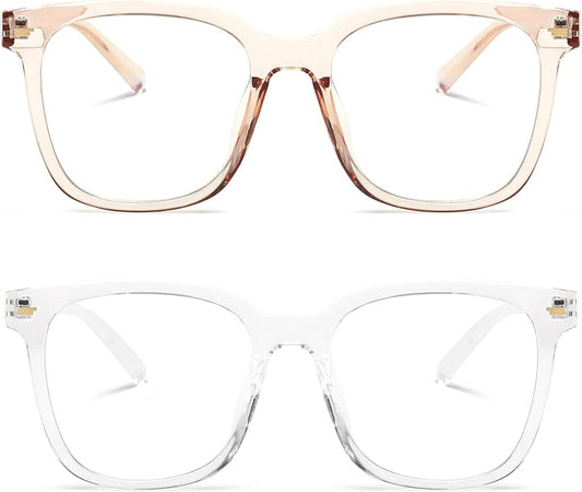 PANNER Oversized Square Blue Light Blocking Glasses for Women Men Anti Glare Reduce Eyestrain Computer Glasses