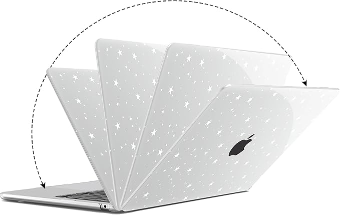 G JGOO Compatible with MacBook Air 13 inch Case 2026 2025-2022 M5 A3449 M4 A3240 M3 A3113 M2 A2681, Clear Plastic Hard Shell for MacBook Air 13.6 inch Case +Keyboard Cover +Screen Protector, Star
