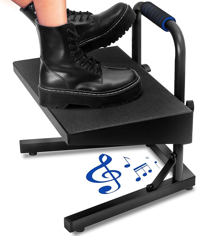 Liquid Stands Ergonomic Guitar Foot Stool Under Desk for Kids - Height Adjustable Elevated Piano Foot Rest- Piano Foot Rest for Beginners - Enhance Comfort and Improve Posture for Long Sessions