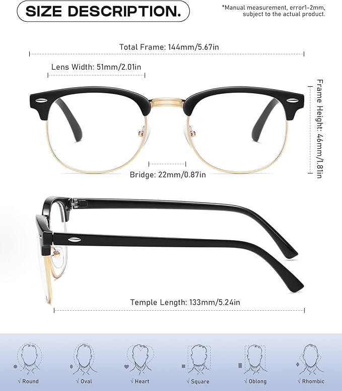 Perfectmiaoxuan Blue Light Blocking Glasses,Computer/Gaming/Screen Glasses for Women or Men，Anti Blue Light & UV