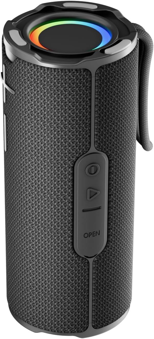 BYANDBY Bluetooth Speaker with IPX5 Waterproof 2 Portable, Long Playtime, Wireless Stereo Pairing, 12W Stereo Sound, BT 5.3, Bassup, Electronics for Home, Shower, Outdoors, Travel(Black)