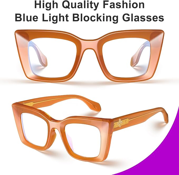 VISOONE Cat Eye Blue Light Blocking Glasses TR90 Anti-glare Women Calida