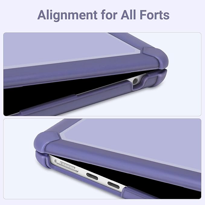 MOSISO Compatible with MacBook Air 13 inch Case M5 2026 M4 2025 M3 M2 2024-2022 A3449 A3240 A3113 A2681,3 in 1 Kit Crack-Resistant Heavy Duty Protective Plastic Hard Case with TPU Bumper,Lavender Gray