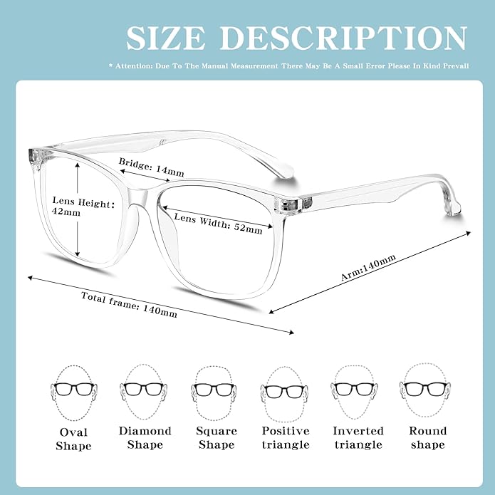 Oilway Blue-Light Blocking Glasses for Women Men - 3Pack Computer Reading/Gaming/TV/Phones Glasses Anti Eyestrain