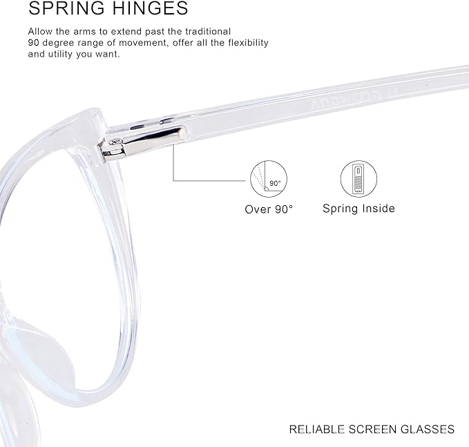 ANDWOOD Blue Light Blocking Glasses Women Bluelight Blocker Computer Cateye Clear Cat Eye Eyeglasses Frame AR003