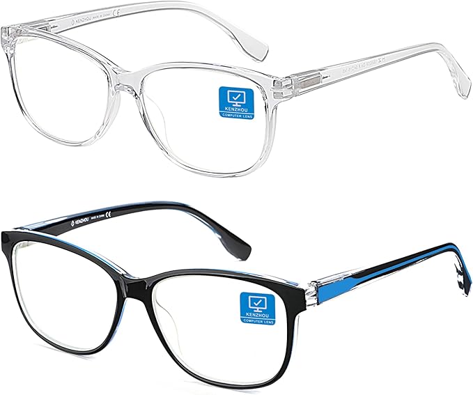 K KENZHOU Blue Light Glasses for Woman Men Bluelight Blocking Glasses for Computer Gaming Phones,Anti Eye Strain & UV Glare
