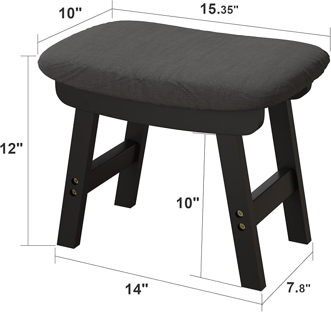 viewcare Foot Stool, Foot Stool Small, Ottoman Foot Rest, Wood Stool for Living Room, Bedroom, and Kitchen