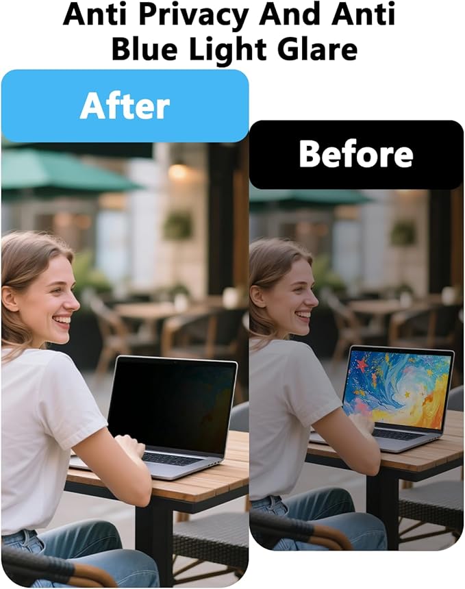Magnetic Privacy Screen Protector for MacBook Pro 14 Inch 2021-2026 (M1/M2/M3/M4/M5/Pro/Max), Removable Anti Spy Glare Blue Light Shield, 14.2" Mac Laptop Privacy Filter