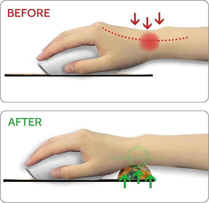Mouse Pad with Wrist Rest, Highland Cow Sunflower Ergonomic Mousepad Wrist Support for Desk, Cute Bow Animial Gaming Mouse Pads for Wireless Mouse Computer Work Home Desk Accessories Office Supplies