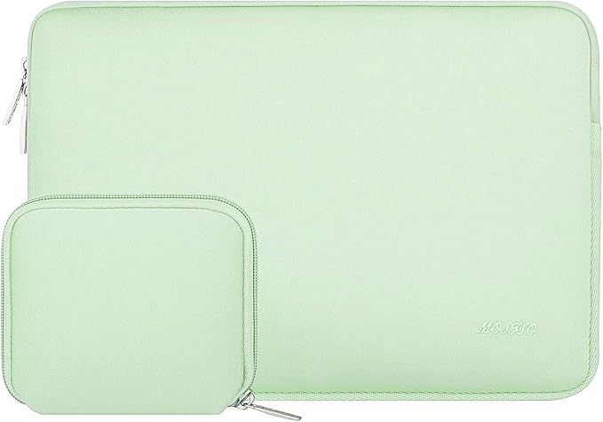 MOSISO Laptop Case 15 inch, 15 inch Laptop Sleeve Bag Compatible with MacBook Air M5 A3448 M4 A3241 M3 A3114 M2 A2941 2026-2023, Dell XPS, Neoprene Computer Sleeve Bag with Small Case, Honeydew Green