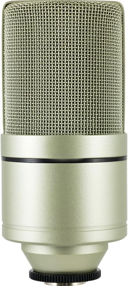 MXL 990 Condenser Microphone for Podcasting, Singing, Home Studio Recording, Gaming & Streaming | Detailed Sound | XLR | Large Diaphragm (Champagne)