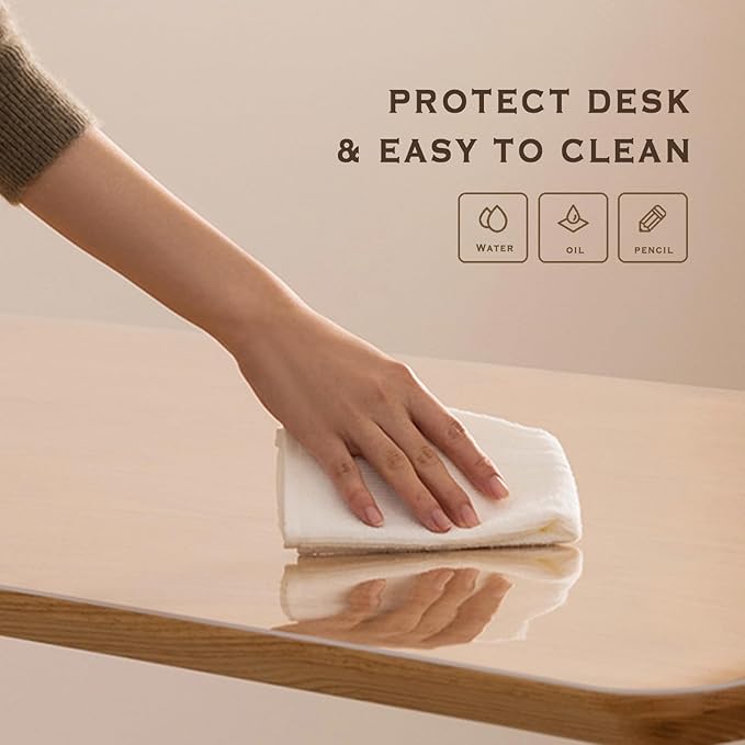 Clear Desk Mat, Clear Desk Pad 24 x 17 in, Desk Protector Mat for Writing & Working, Table Protector Anti-Water & Heat Resistant, for Home & Office, RBDM02T