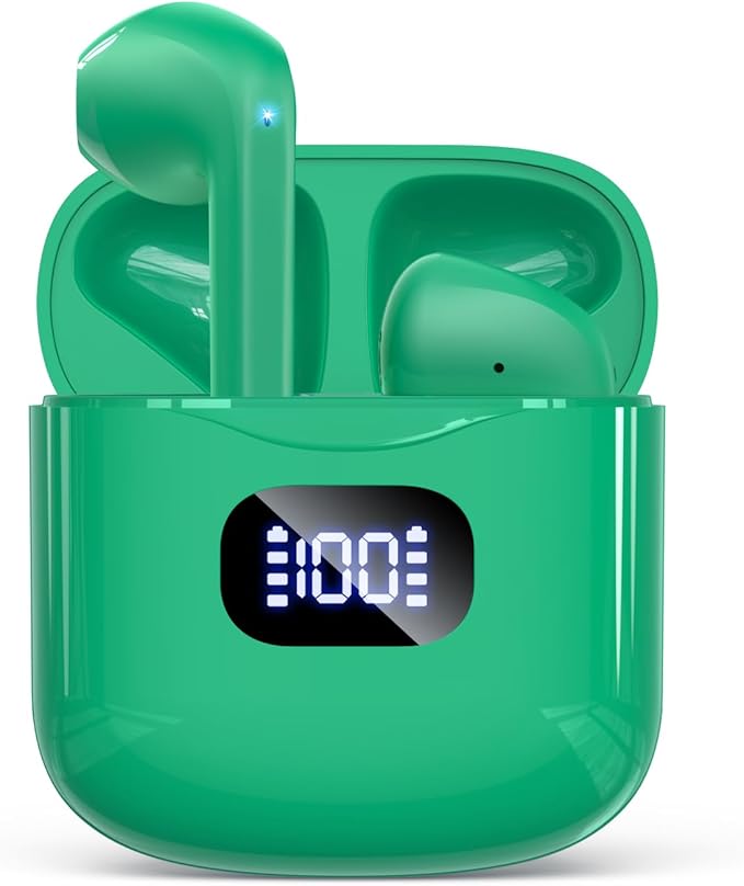 Wireless Earbuds Bluetooth 5.3 Headphones, 40Hrs Playback Stereo Ear Buds with LED Display Charging Case IPX7 Waterproof in-Ear Earphones with Mic for Phone Tablet Laptop Sports