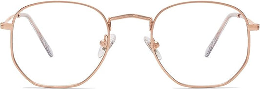 SOJOS Small Blue Light Blocking Glasses Hexagonal Eyeglasses Frame Anti Blue Ray Glasses One and Only SJ5036
