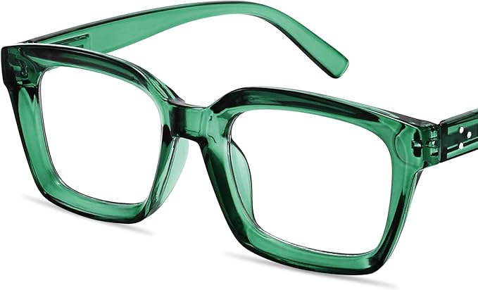 IBOANN Oversized Blue Light Glasses for Woman, Funky Fashion Glasses With Preppy Look, Reduce Screen Fatigue Computer Glasses