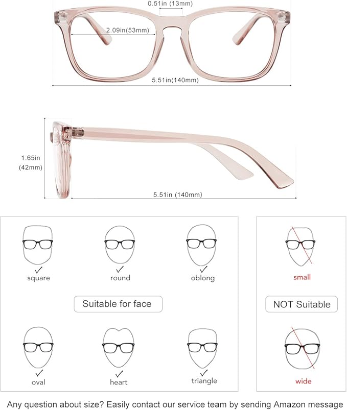MEETSUN Blue Light Blocking Glasses Women Men, Anti Eye Strain Headache (Sleep Better),Computer Glasses UV400 Transparent Lens (Light Coffee Frame Clear Lens, 53)