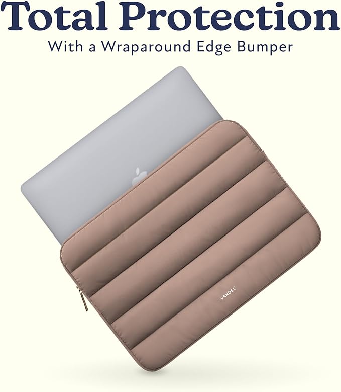 Vandel Puffy Laptop Sleeve Case for 13-14 inch Laptop Sleeve Bag Case 13.3 Inch with Zipper Pocket, Compatible with MacBook Air 13, Pro 14/13 iPad Pro 12.9, HP Dell ASUS, Computer Bag Cover