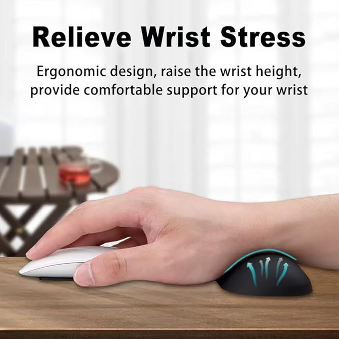 MXCOIRTP Wrist Rest for Mouse, Ergonomic Soft Silicone Wrist Cushion Support Pad, Mouse Wrist Pad with Non-Slip Base for Typing Pain Relief, Office, Home, Gaming, Computer, Black