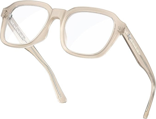 VISOONE Oversized Square Blue Light Blocking Glasses Fashion Computer Eyewear for Women and Men BENNETT
