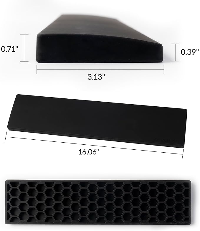Ergonomic Silicone Wrist Rest for Keychron Q12 / Q5 Pro / Q5 Max / Q5 HE / L3,16.06" Honeycomb Non-Slip Palm Rest, 96% Full-Sized Mechanical Keyboards Support with Typing Pain Relief
