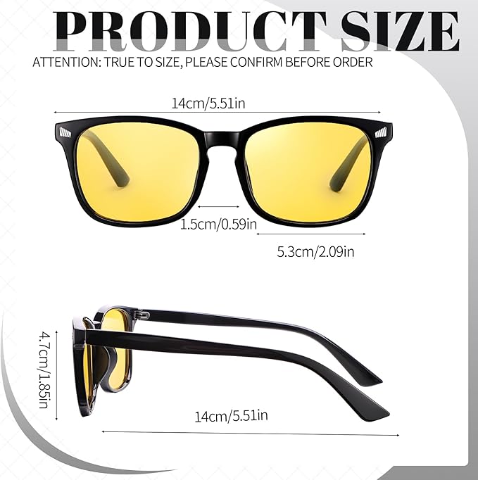 Polarized Sunglasses for Women Men, Night Driving Glasses Anti Glare Yellow Lens UV 400 for Day Night Use