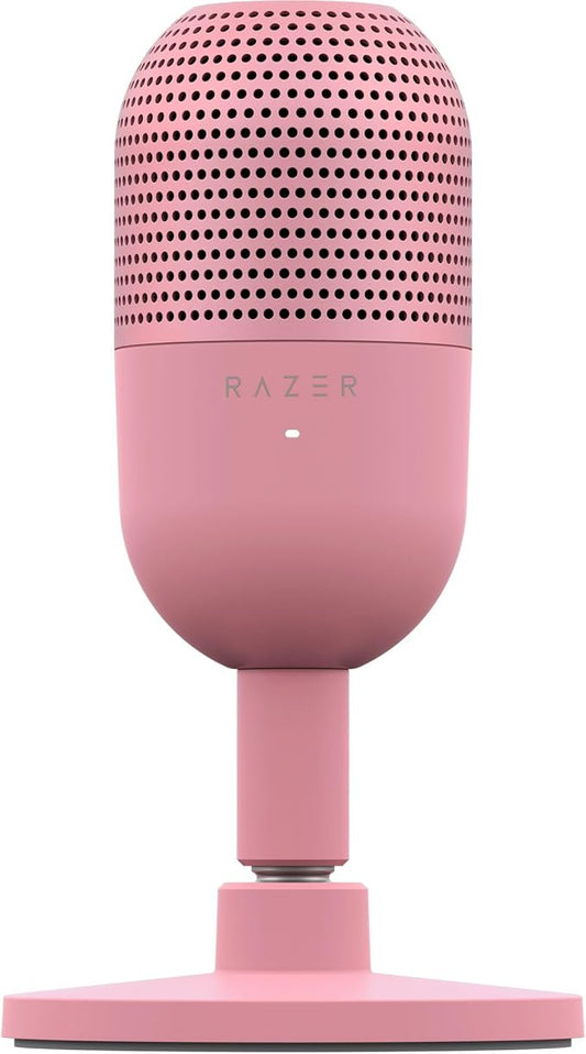 Razer Seiren V3 Mini USB Microphone: Condenser Mic - Supercardioid Pickup Pattern - Tap-to-Mute Sensor with LED Indicator - Shock Absorber - Ultra Compact - PC, Discord, OBS Studio, XSplit - Quartz