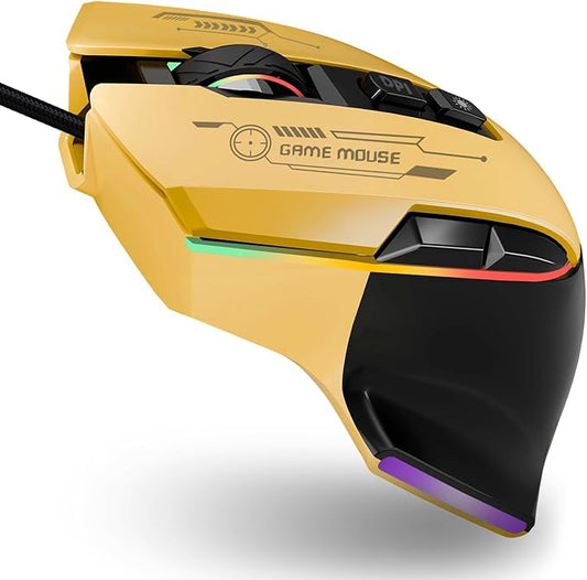 Gaming Mouse, Wired Gaming Mouse with RGB Backlit, 7200DPI Adjustable, PC Gaming Mice with 7 rogrammable Macro Buttonsg, Ergonomic Mouse Gamer for PC, Desktop, Mac???Laptop, Chromebook.