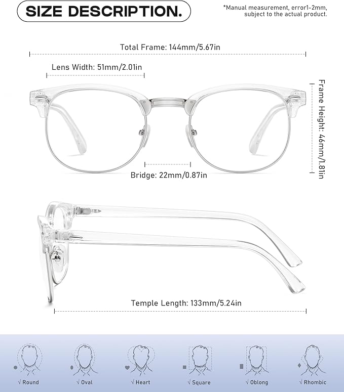 Perfectmiaoxuan Blue Light Blocking Glasses,Computer/Gaming/Screen Glasses for Women or Men，Anti Blue Light & UV