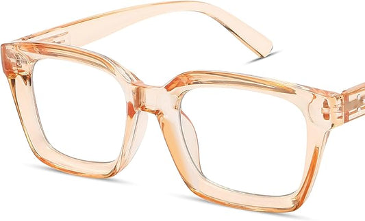 IBOANN Oversized Blue Light Glasses for Woman, Funky Fashion Glasses With Preppy Look, Reduce Screen Fatigue Computer Glasses