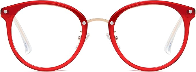 SOJOS Retro Round TR90 Blue Light Reading Glasses Womens Mens Readers Computer Glasses Eyewear Frame SJ9001