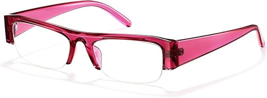 livho Retro Chic Blue Light Glasses for Woman - Early 2000s Narrow Rectangular Frame, Blue Light Blocking with Soft Case