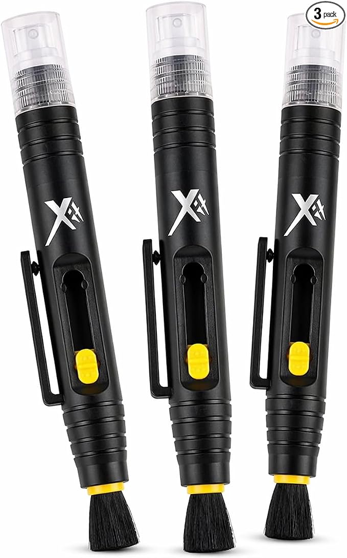 3 Pieces Multifunction Lens Cleaning Pen Brush, Lens Brush Camera Screen Cleaning Pen for Camera, SLR, Telescope, Magnifying Glass, Phone, Black by Unknown