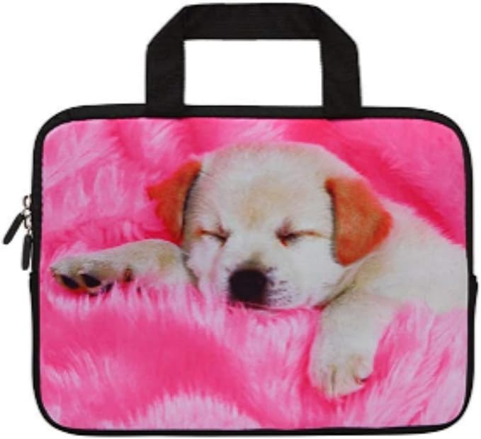 14 15 15.4 15.6 inch Laptop Handle Bag Computer Protect Pouch Holder Notebook Sleeve Neoprene Cover Soft Carrying Travel Case Fit Dell Lenovo Toshiba HP Chromebook ASUS Acer(Cute Dog)