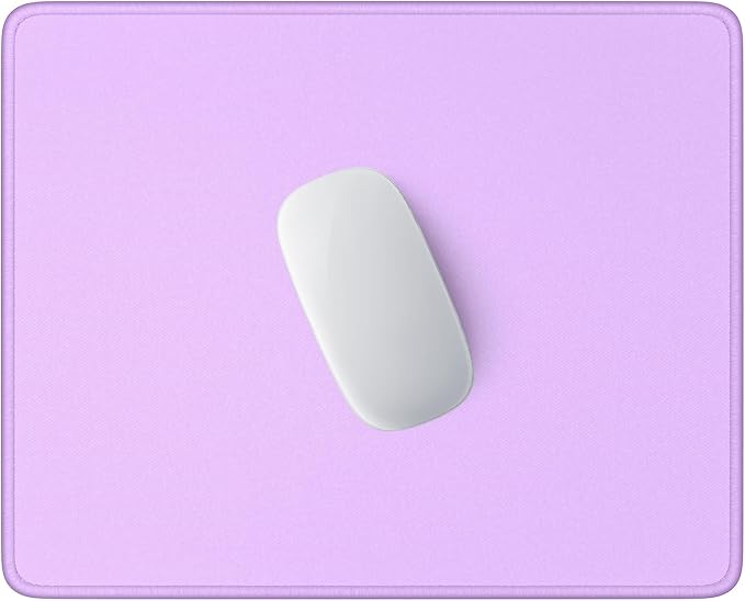 Hsurbtra Mouse Pad, Premium-Textured Square Mousepad 10.2 x 8.3 Inch, Stitched Edge Anti-Slip Waterproof Rubber Pretty Cute Computer Mat for Office Gaming Laptop Women Kids Vanilla Purple