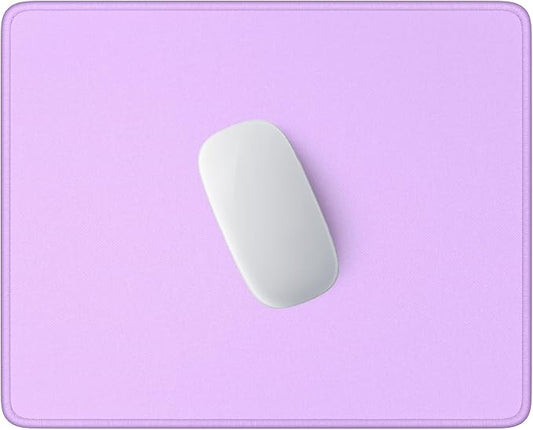 Hsurbtra Mouse Pad, Premium-Textured Square Mousepad 10.2 x 8.3 Inch, Stitched Edge Anti-Slip Waterproof Rubber Pretty Cute Computer Mat for Office Gaming Laptop Women Kids Vanilla Purple