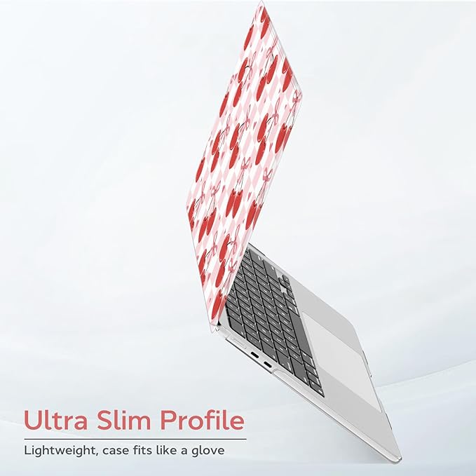 B BELK Compatible with MacBook Air 13 inch Case M5 2026 2025 2024-2022 M4 M3 M2 A3449 A3240 A3113 A2681, Plastic Hard Shell+Keyboard Cover+Screen Protector for MacBook Air 13.6 inch Case, Cherry Bow