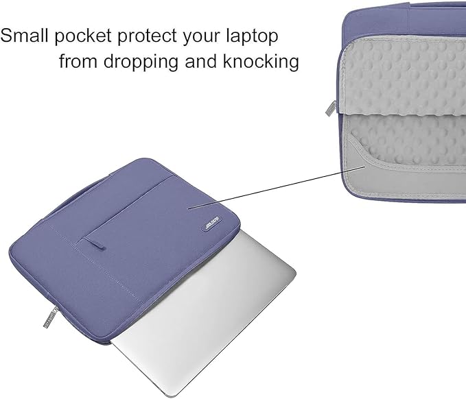 MOSISO Laptop Case 13.3 inch, 13-13.3 inch Laptop Sleeve with Handle Compatible with MacBook Air/Pro 13/Pro 14 M5 M4 M3 M2 M1,HP Dell ASUS Lenovo, Polyester Multifunctional Computer Bag, Lavender Gray