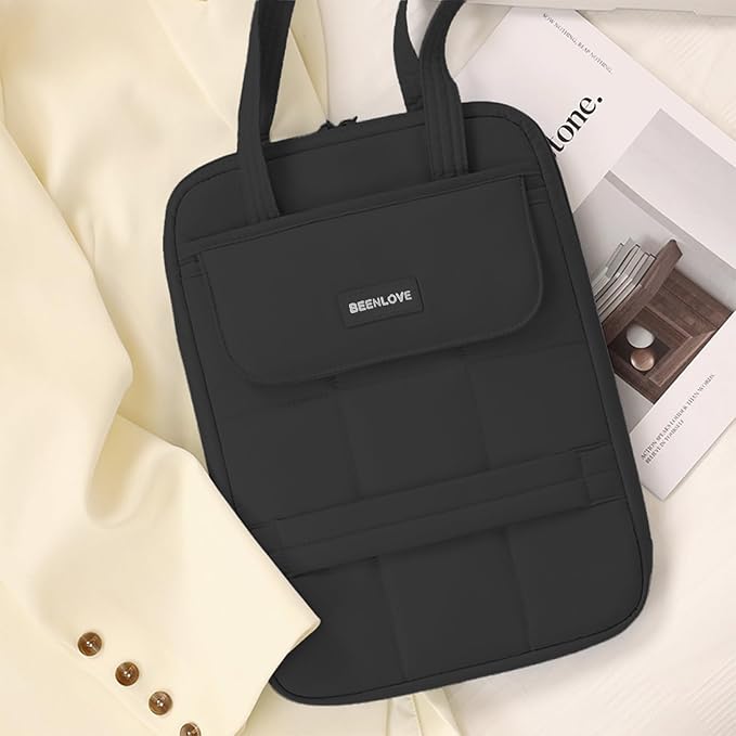 Laptop Bag 13-14 Inch, 360° Protective Puffy Laptop Sleeve, Laptop Case Compatible with MacBook Air 13.6 M5 M4 M3 M2 M1/Neo/Pro 13/14,HP Dell ASUS Lenovo, Black | 14.37"x10.24"x1.38"