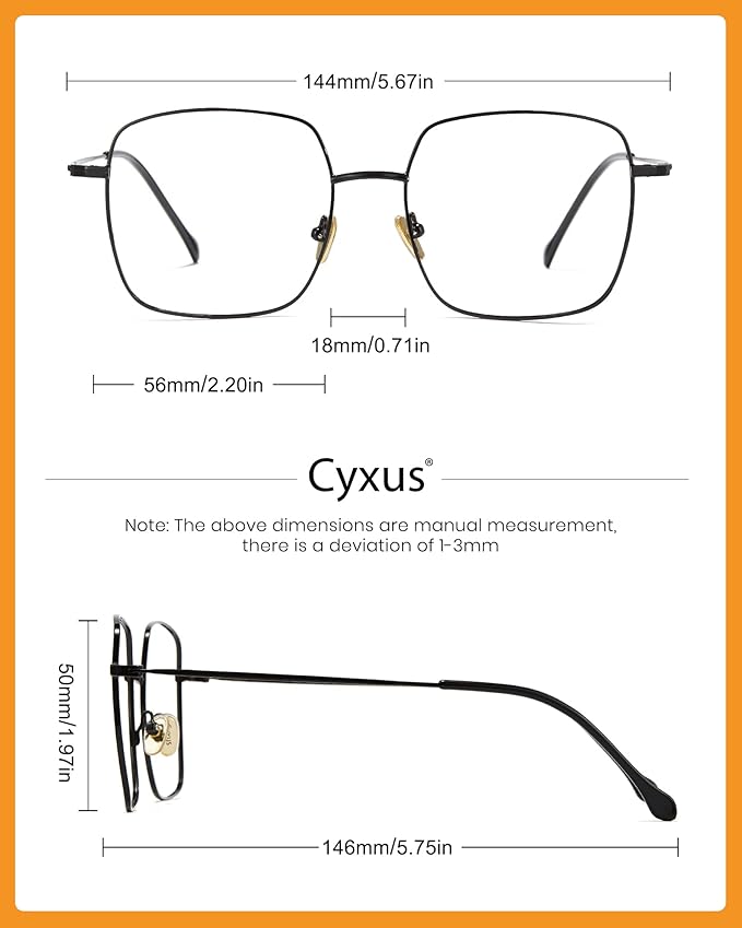Cyxus Blue Light Glasses for Men and Women, Round Metal Frame Computer Eyeglasses for Office, Gaming, Reading 8090