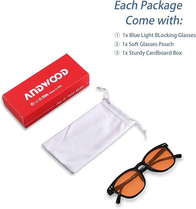 ANDWOOD Blue Light Blocking Glasses Women Men Computer Small Face Clear Bluelight Blocker Eyeglasses Frame