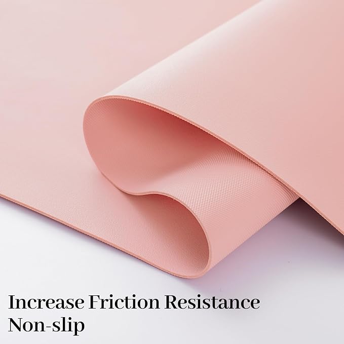 Desk Pad Mat Set,3-in-1 Large Mouse Pads with Wrist Rest and Keyboard Pad, Pink Desk Mats for Keyboards and Mouses, Ergonomic Keyboard and Mouse Mat Set for Office Home Decor, 31.5" x 15.7"